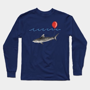 Shark with a Balloon Long Sleeve T-Shirt